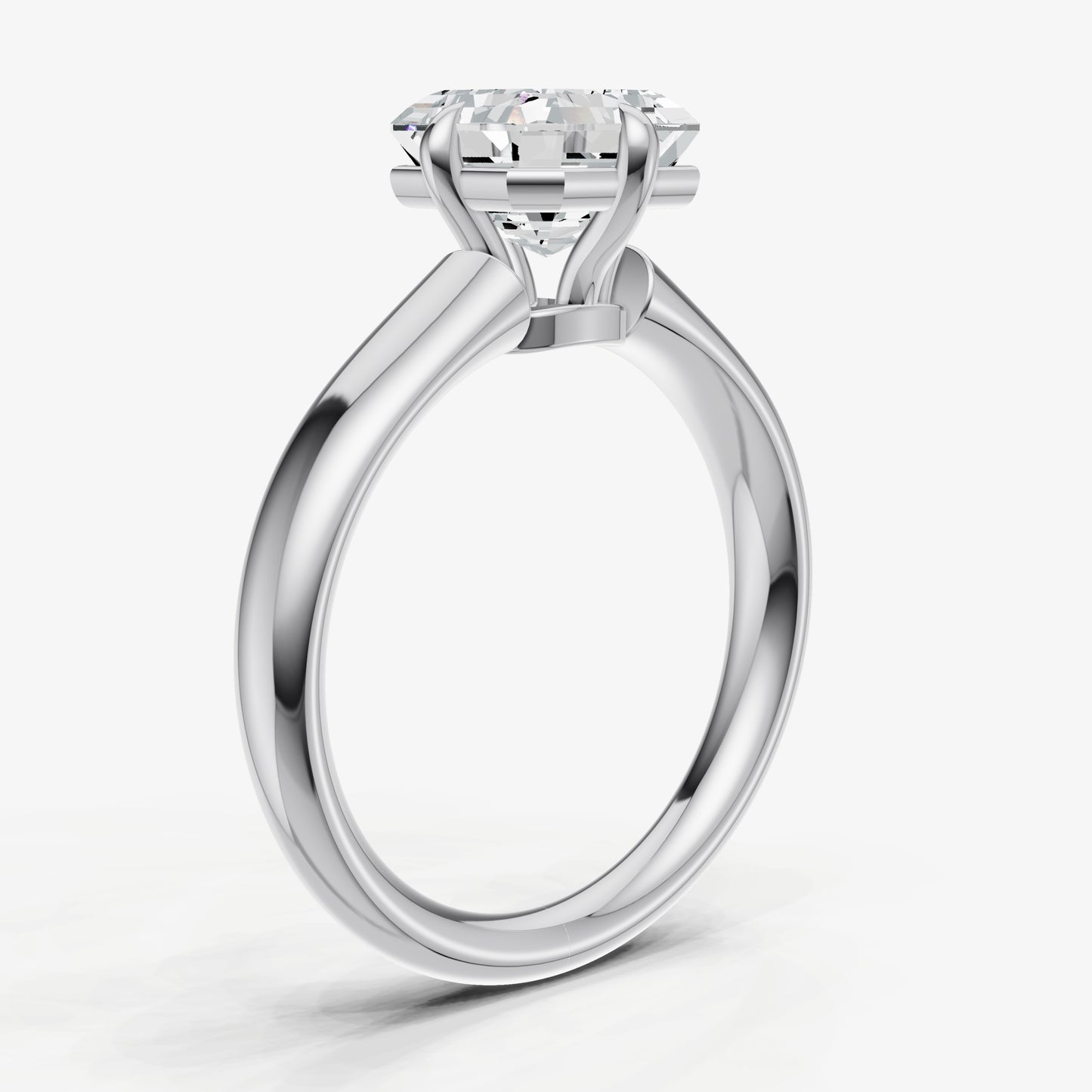 Asscher Compassss Claw Tapered Band