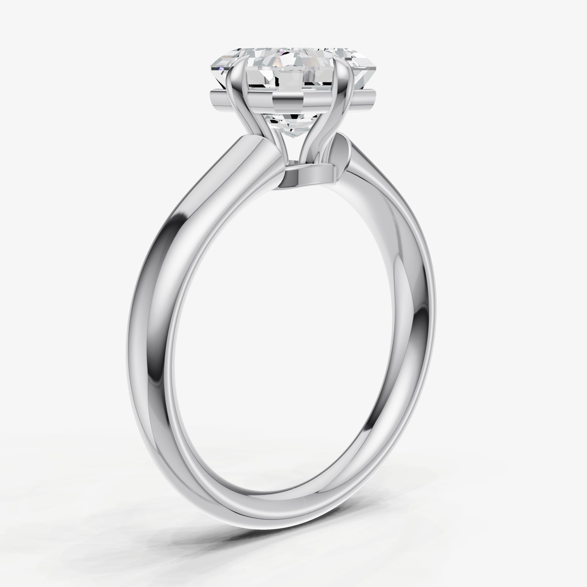 Asscher Compassss Claw Tapered Band
