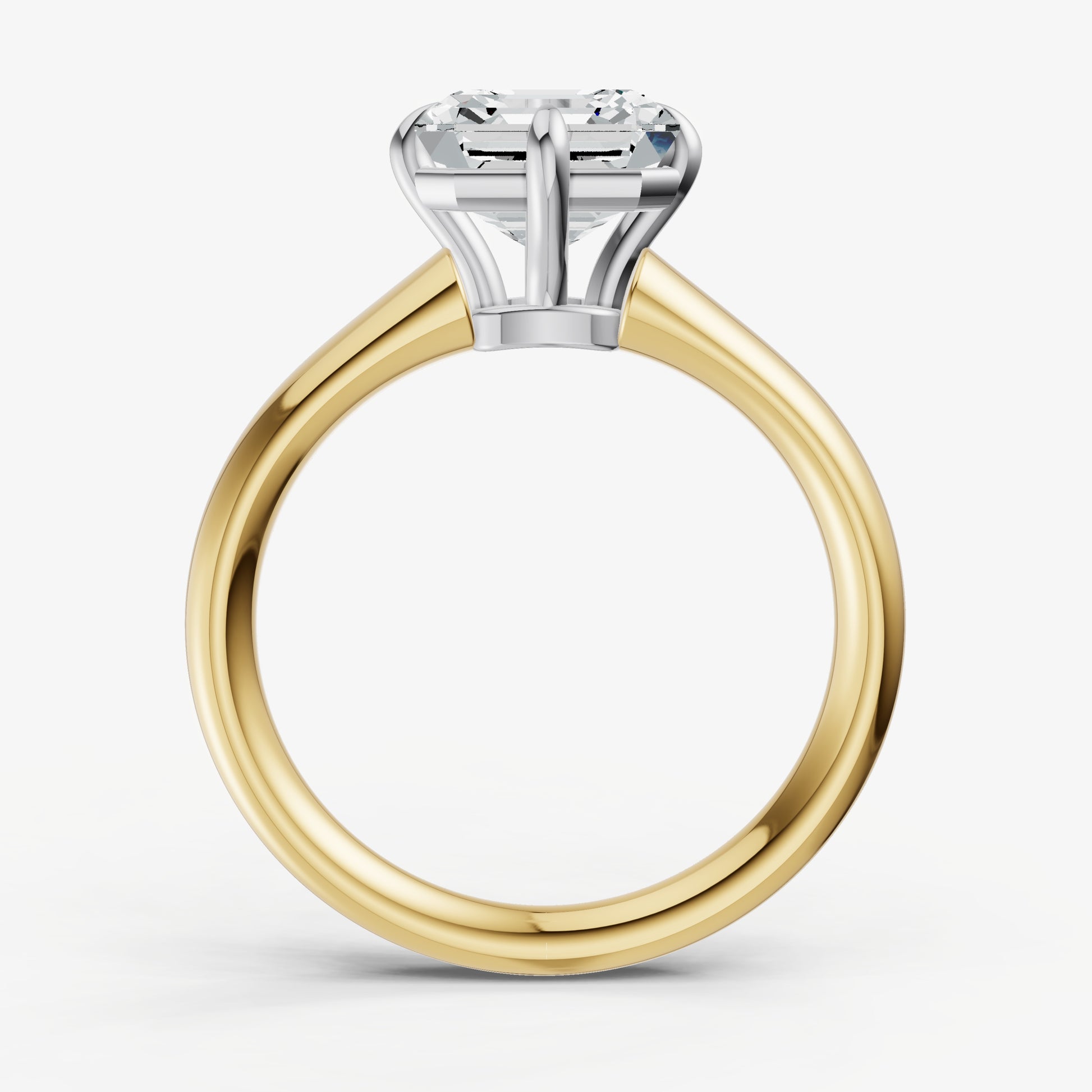 Asscher Compassss Claw Tapered Band