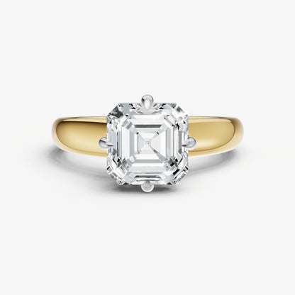 Asscher Compassss Claw Tapered Band