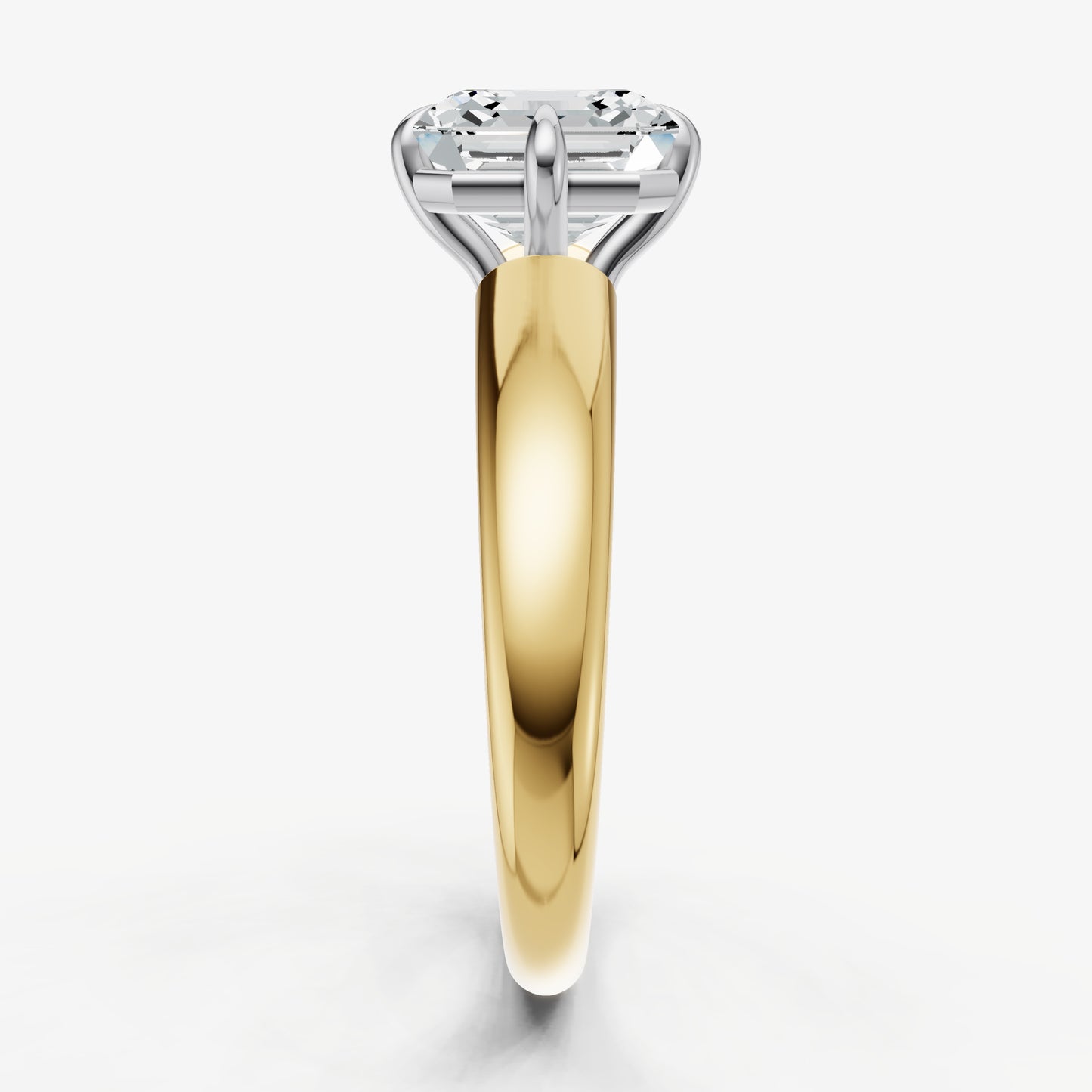 Asscher Compassss Claw Tapered Band