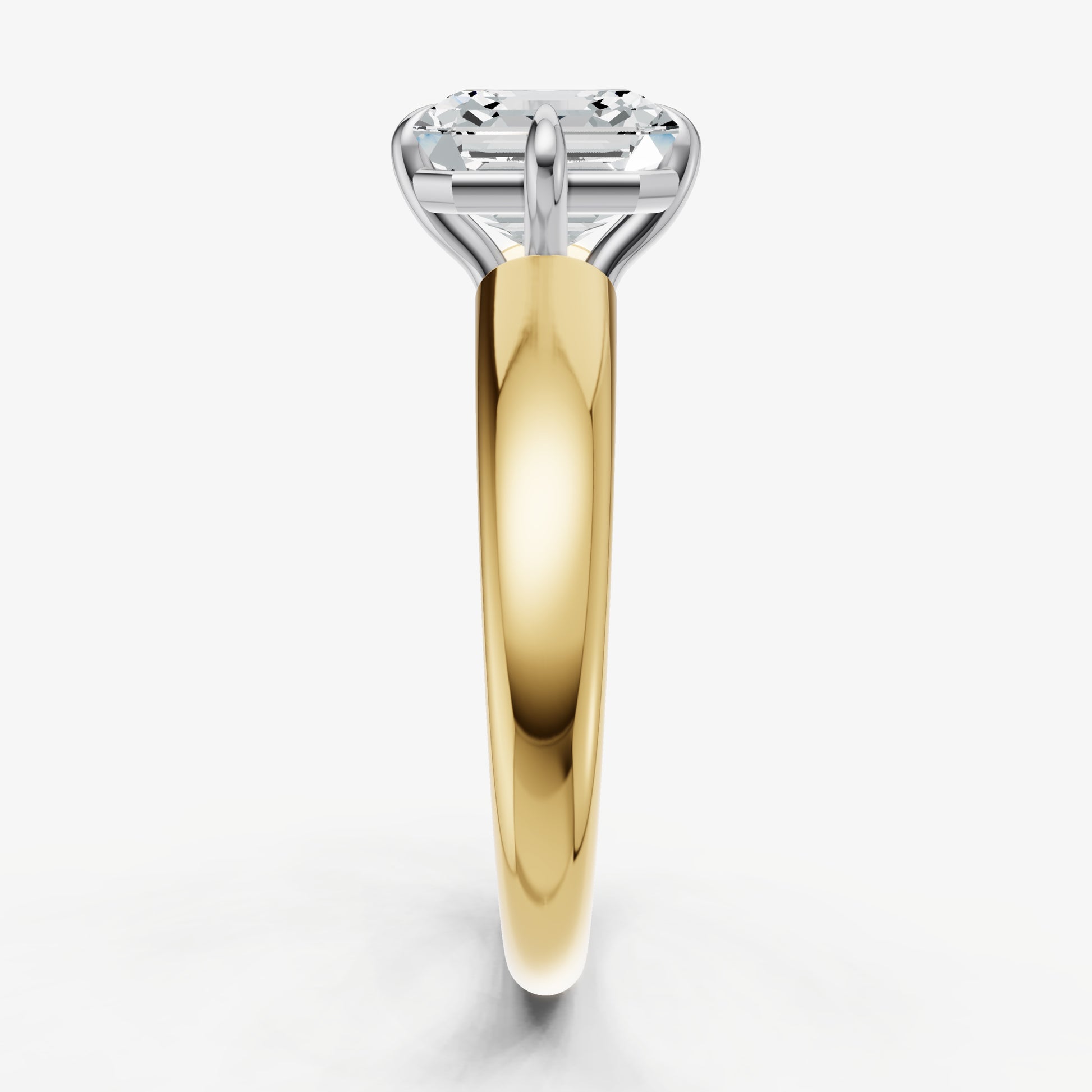 Asscher Compassss Claw Tapered Band