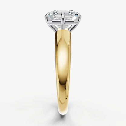 Asscher Compassss Claw Tapered Band