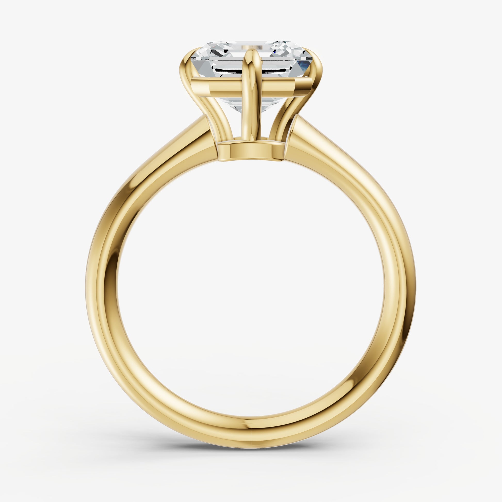 Asscher Compassss Claw Tapered Band
