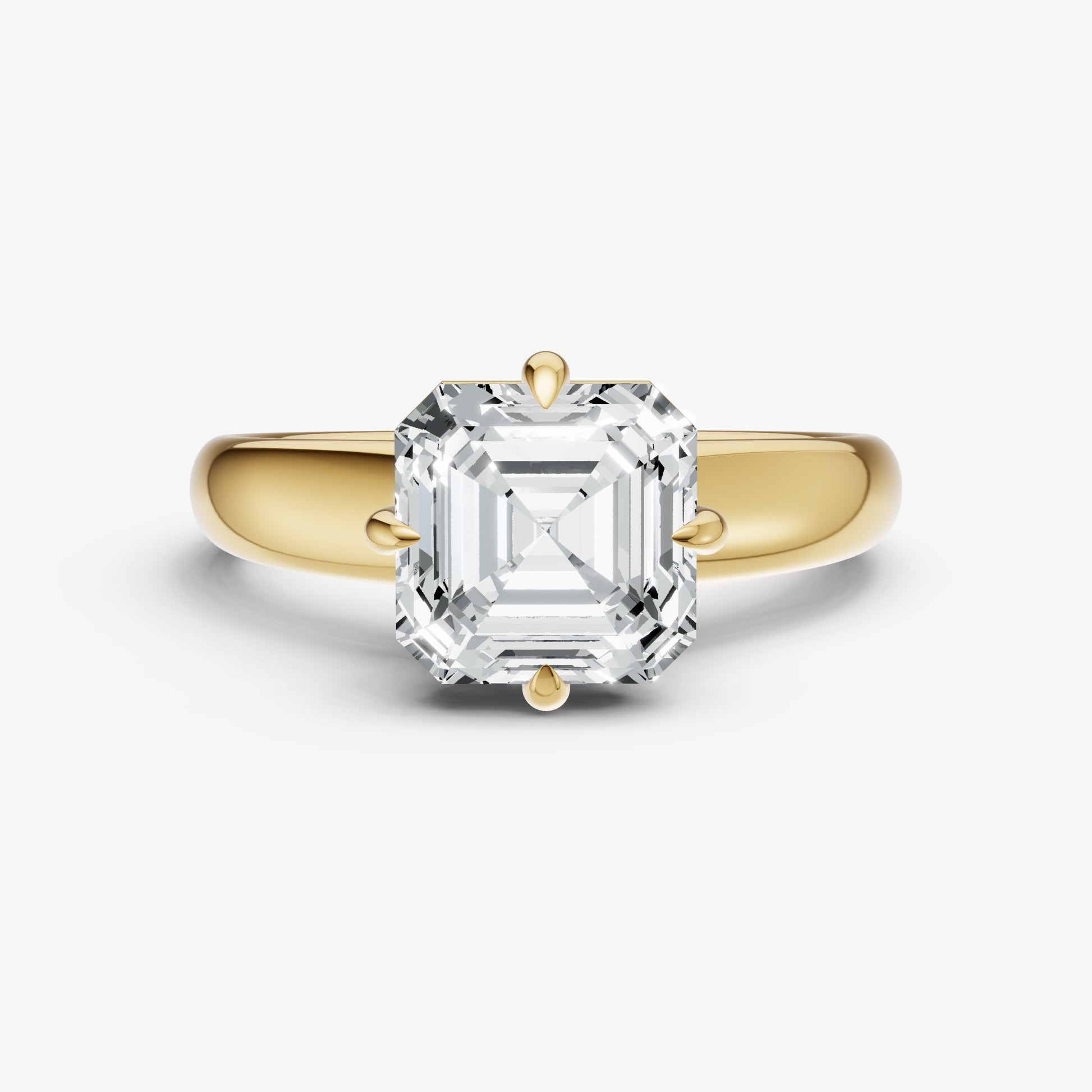 Asscher Compassss Claw Tapered Band