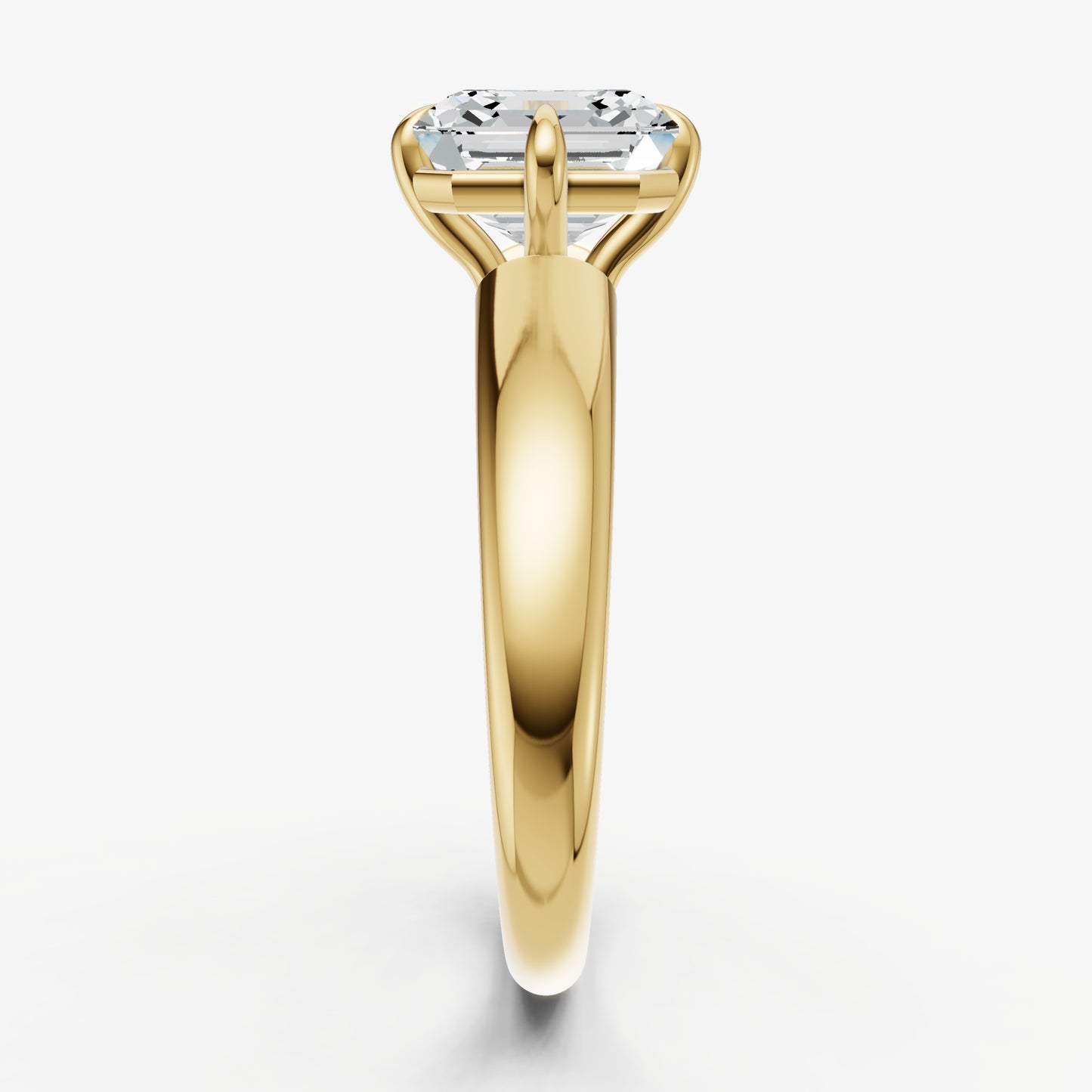Asscher Compassss Claw Tapered Band