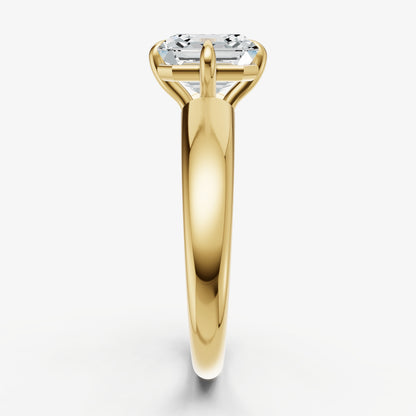 Asscher Compassss Claw Tapered Band