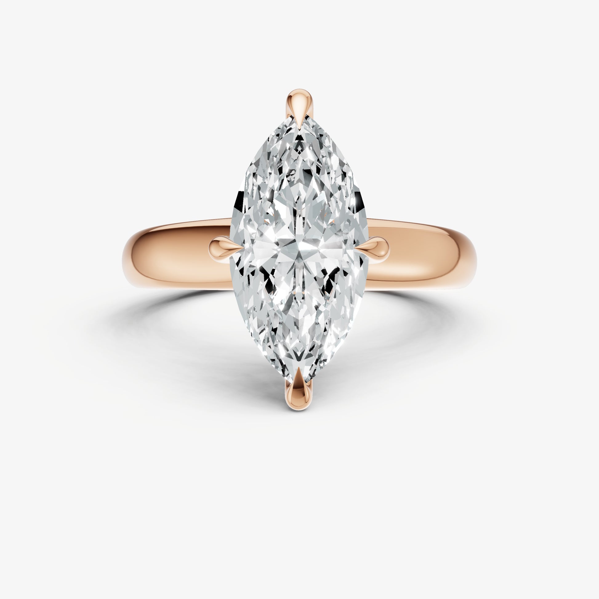 Marquise Compassss Claw Tapered Band