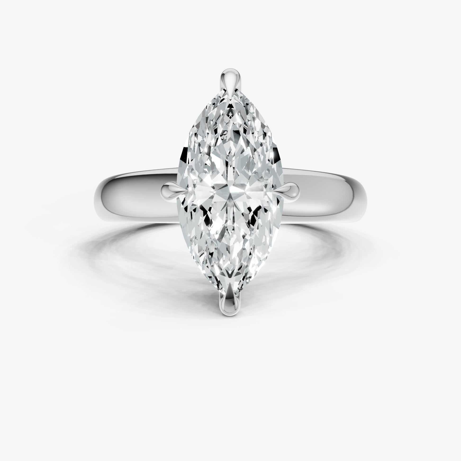 Marquise Compassss Claw Tapered Band