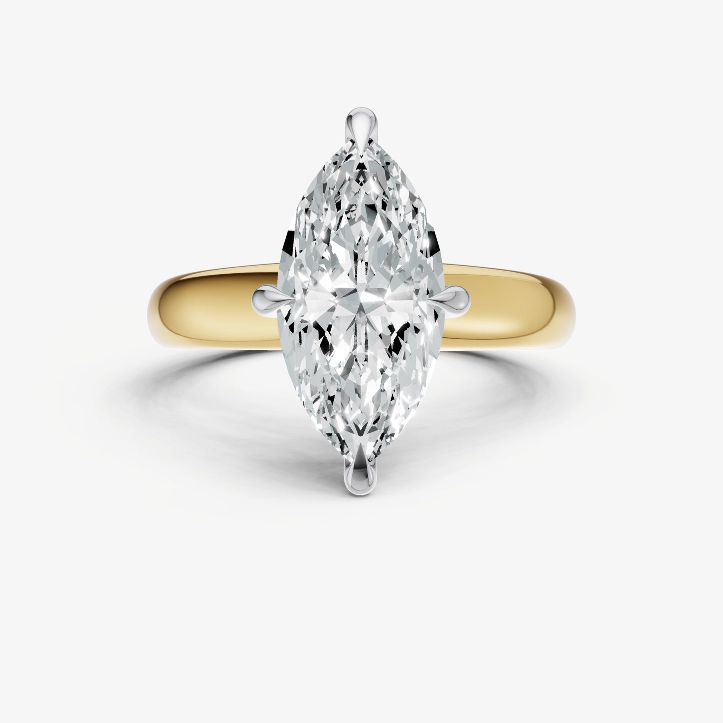 Marquise Compassss Claw Tapered Band