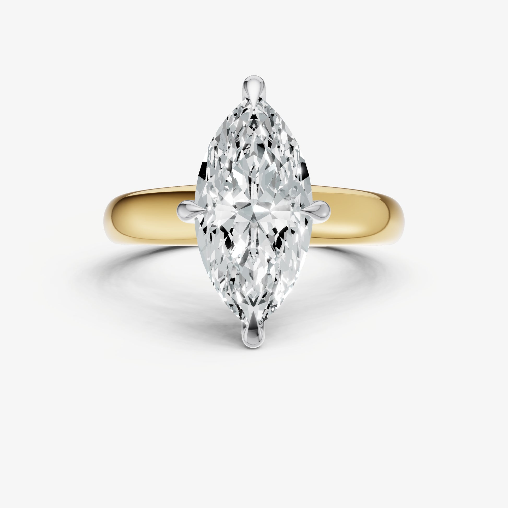 Marquise Compassss Claw Tapered Band