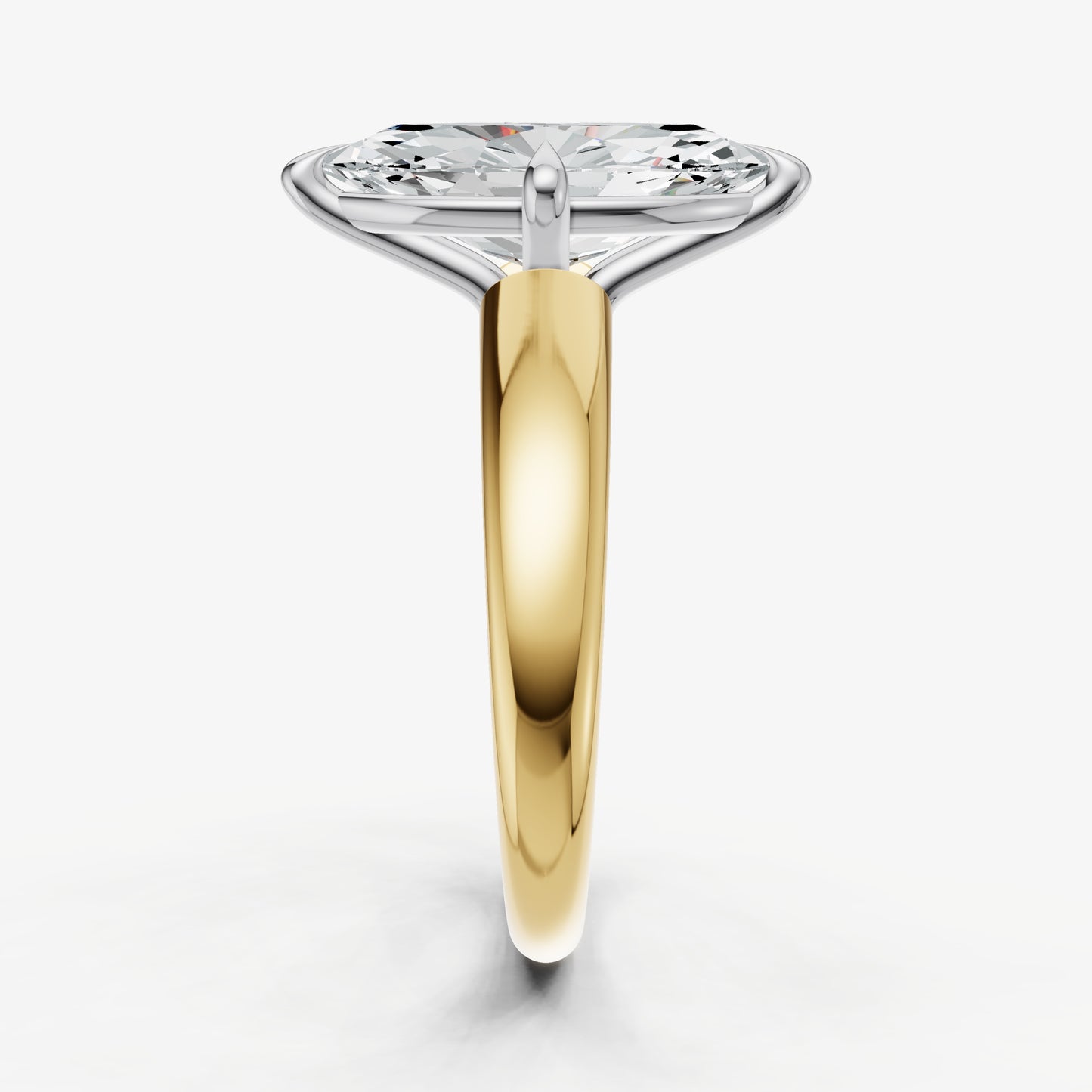 Marquise Compassss Claw Tapered Band