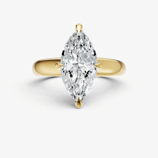 Marquise Compassss Claw Tapered Band