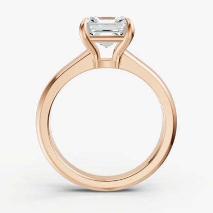Asscher East-West Oval Diamond Solitaire Engagement Ring