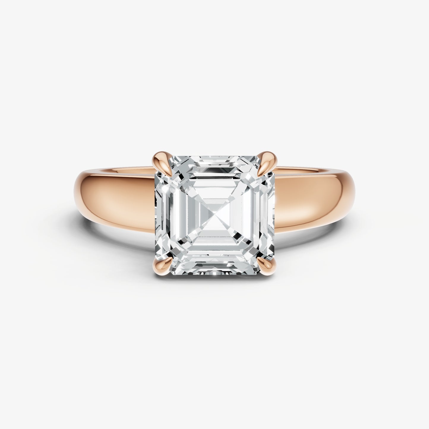 Asscher East-West Oval Diamond Solitaire Engagement Ring
