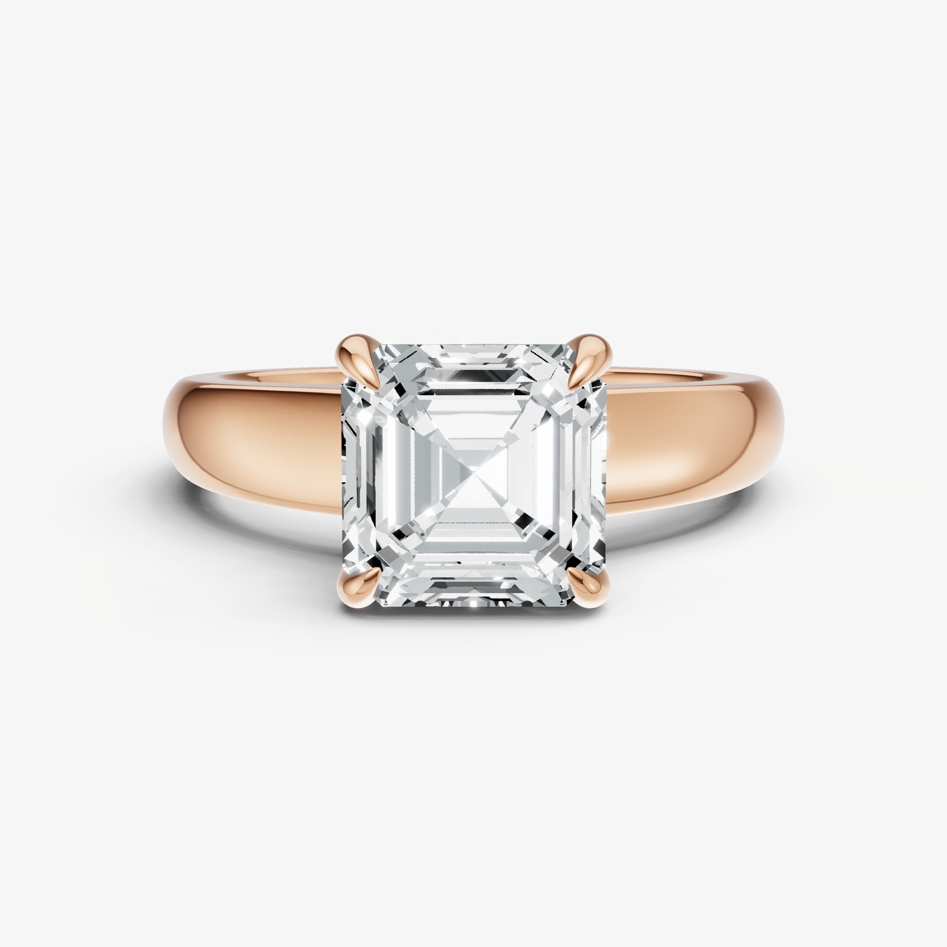 Asscher East-West Oval Diamond Solitaire Engagement Ring