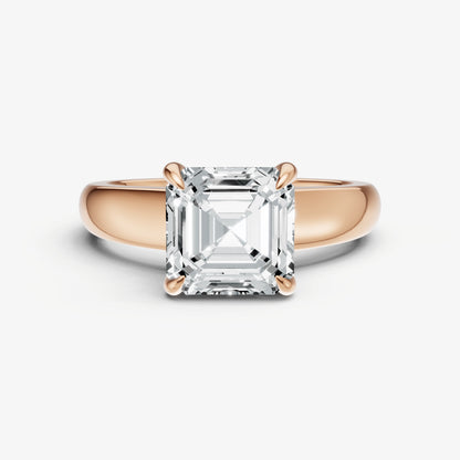 Asscher East-West Oval Diamond Solitaire Engagement Ring
