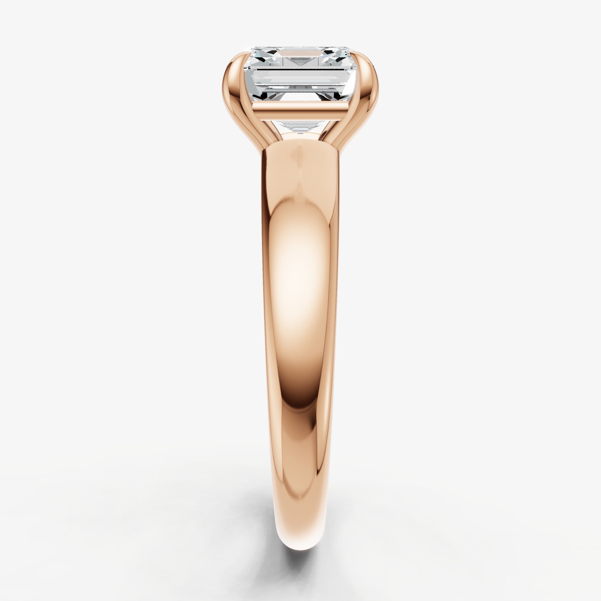 Asscher East-West Oval Diamond Solitaire Engagement Ring
