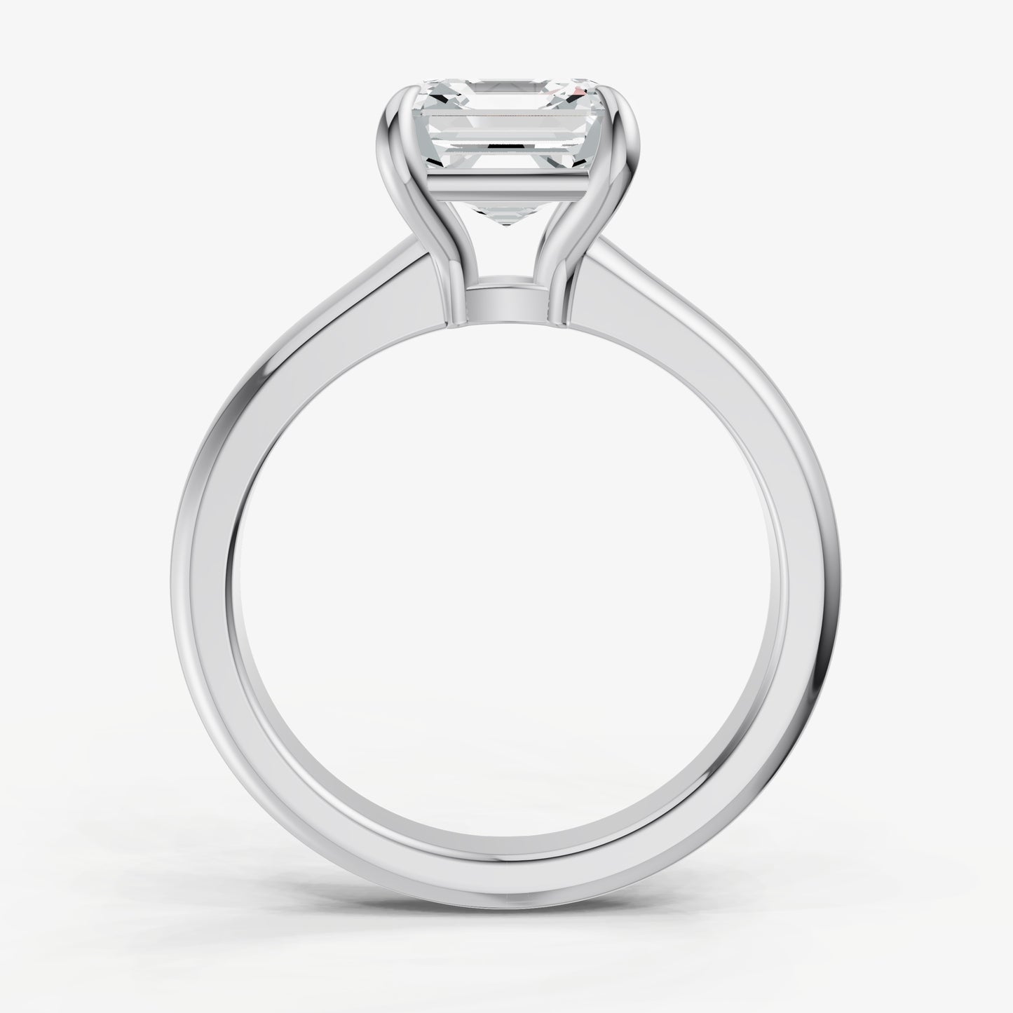 Asscher East-West Oval Diamond Solitaire Engagement Ring