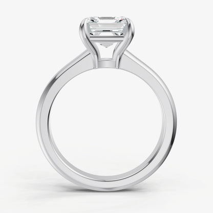 Asscher East-West Oval Diamond Solitaire Engagement Ring