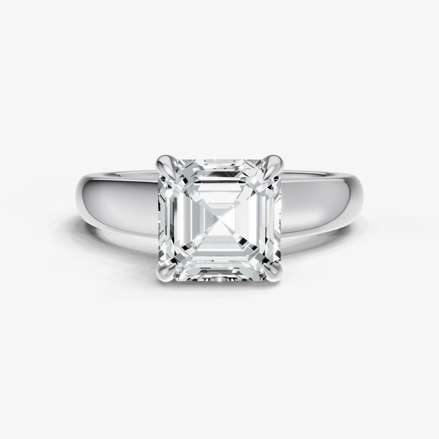 Asscher East-West Oval Diamond Solitaire Engagement Ring