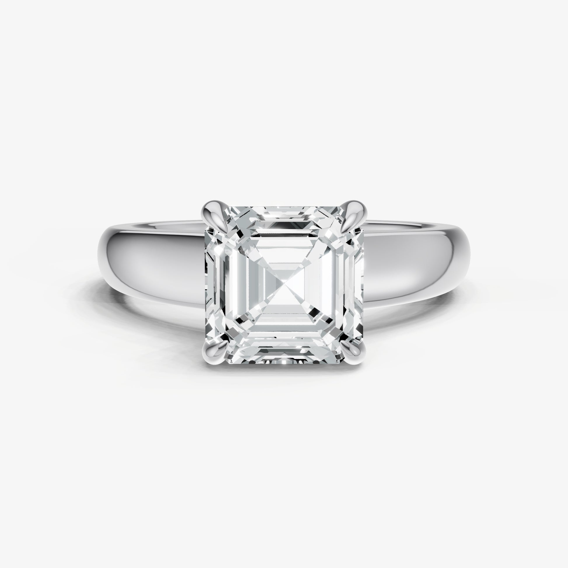 Asscher East-West Oval Diamond Solitaire Engagement Ring
