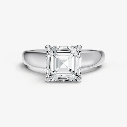 Asscher East-West Oval Diamond Solitaire Engagement Ring