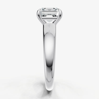 Asscher East-West Oval Diamond Solitaire Engagement Ring