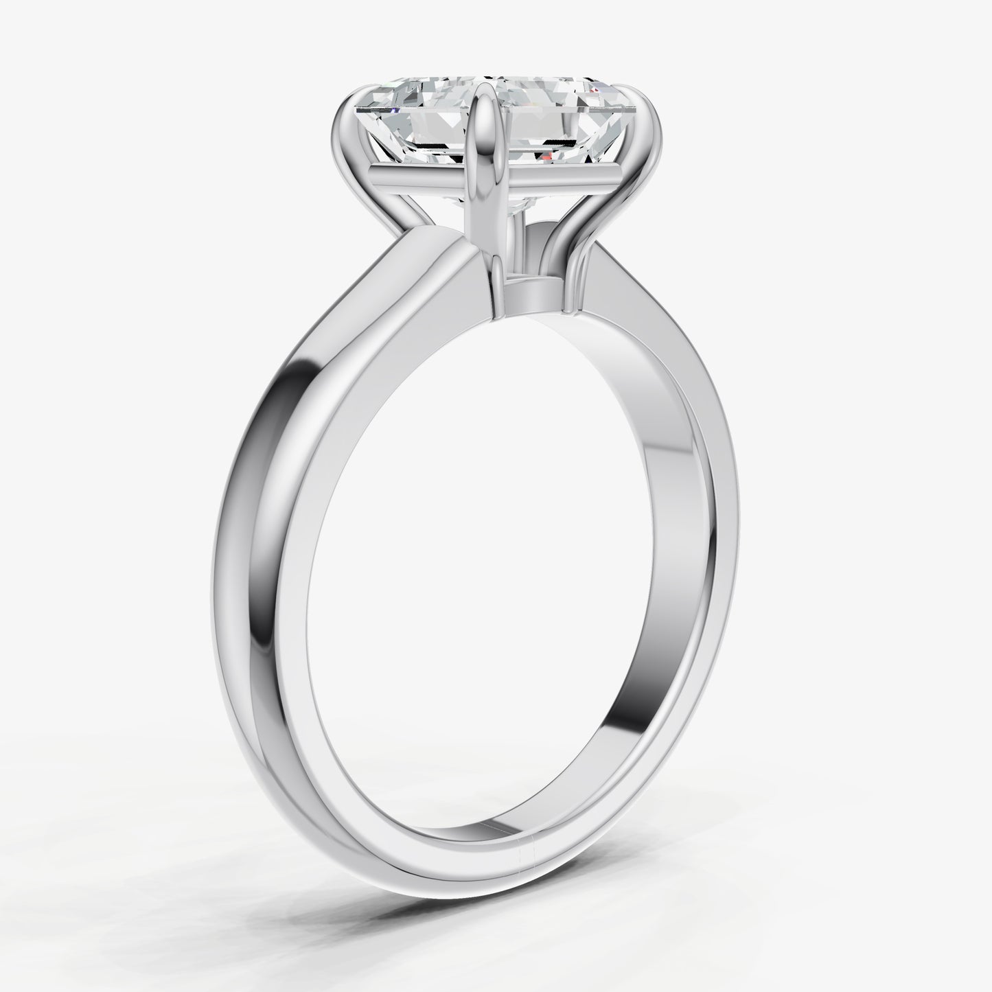 Asscher East-West Oval Diamond Solitaire Engagement Ring