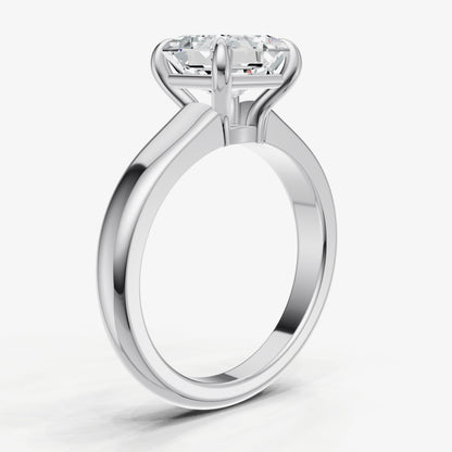 Asscher East-West Oval Diamond Solitaire Engagement Ring