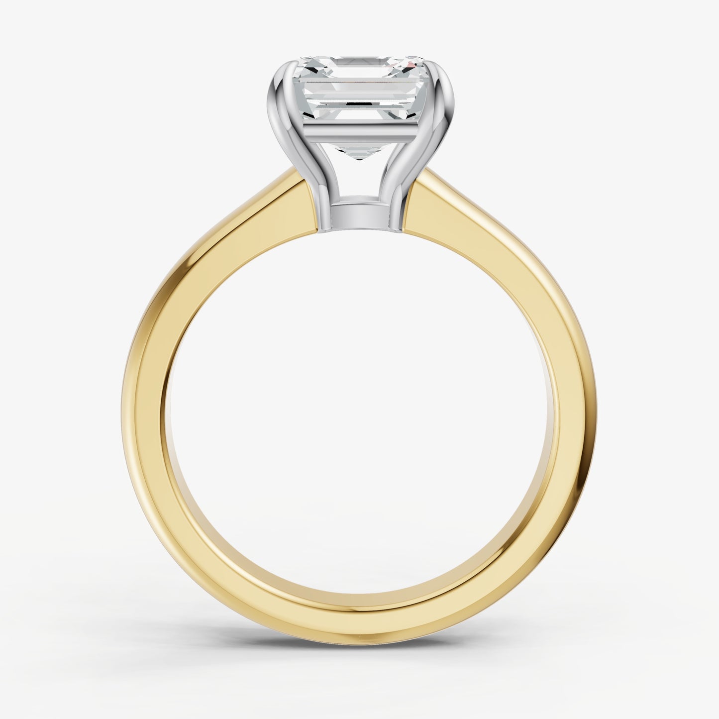 Asscher East-West Oval Diamond Solitaire Engagement Ring
