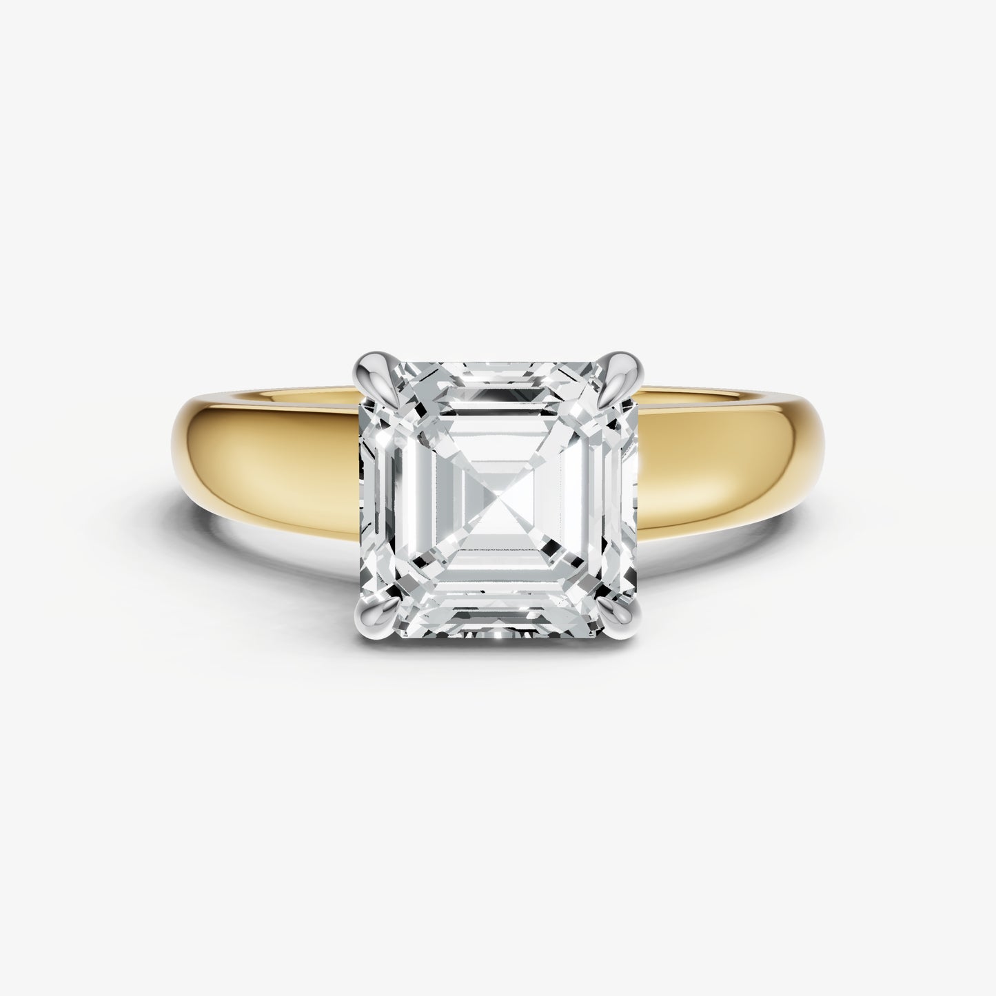 Asscher East-West Oval Diamond Solitaire Engagement Ring