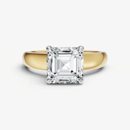 Asscher East-West Oval Diamond Solitaire Engagement Ring