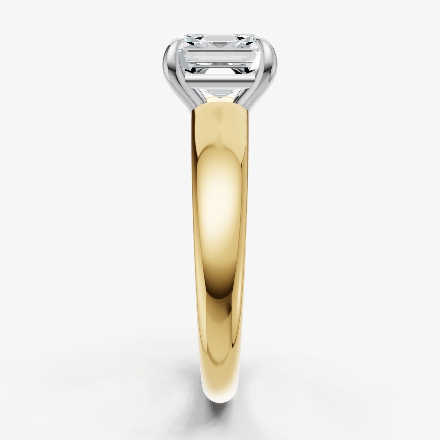 Asscher East-West Oval Diamond Solitaire Engagement Ring