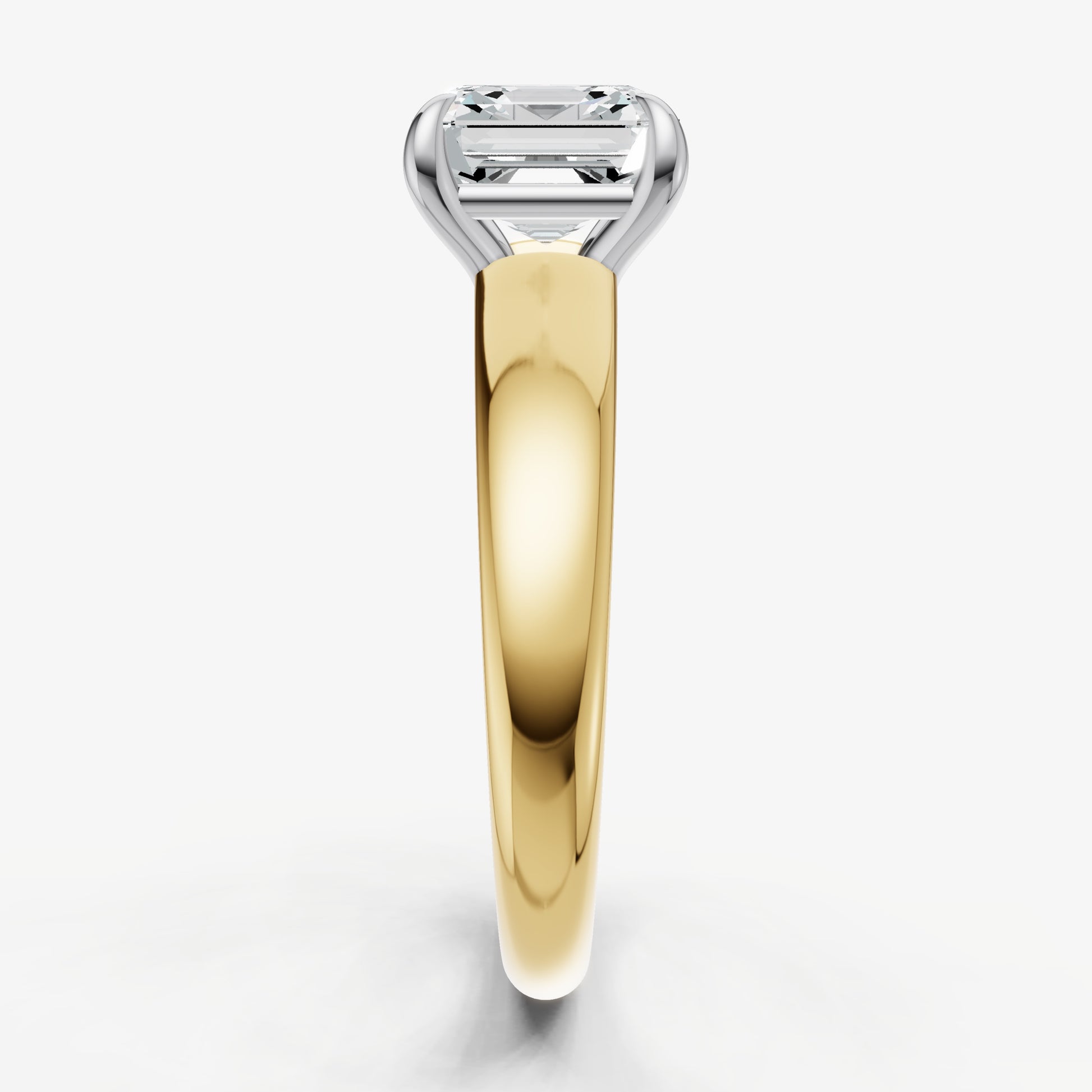 Asscher East-West Oval Diamond Solitaire Engagement Ring