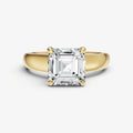 Asscher East-West Diamond Solitaire Engagement Ring