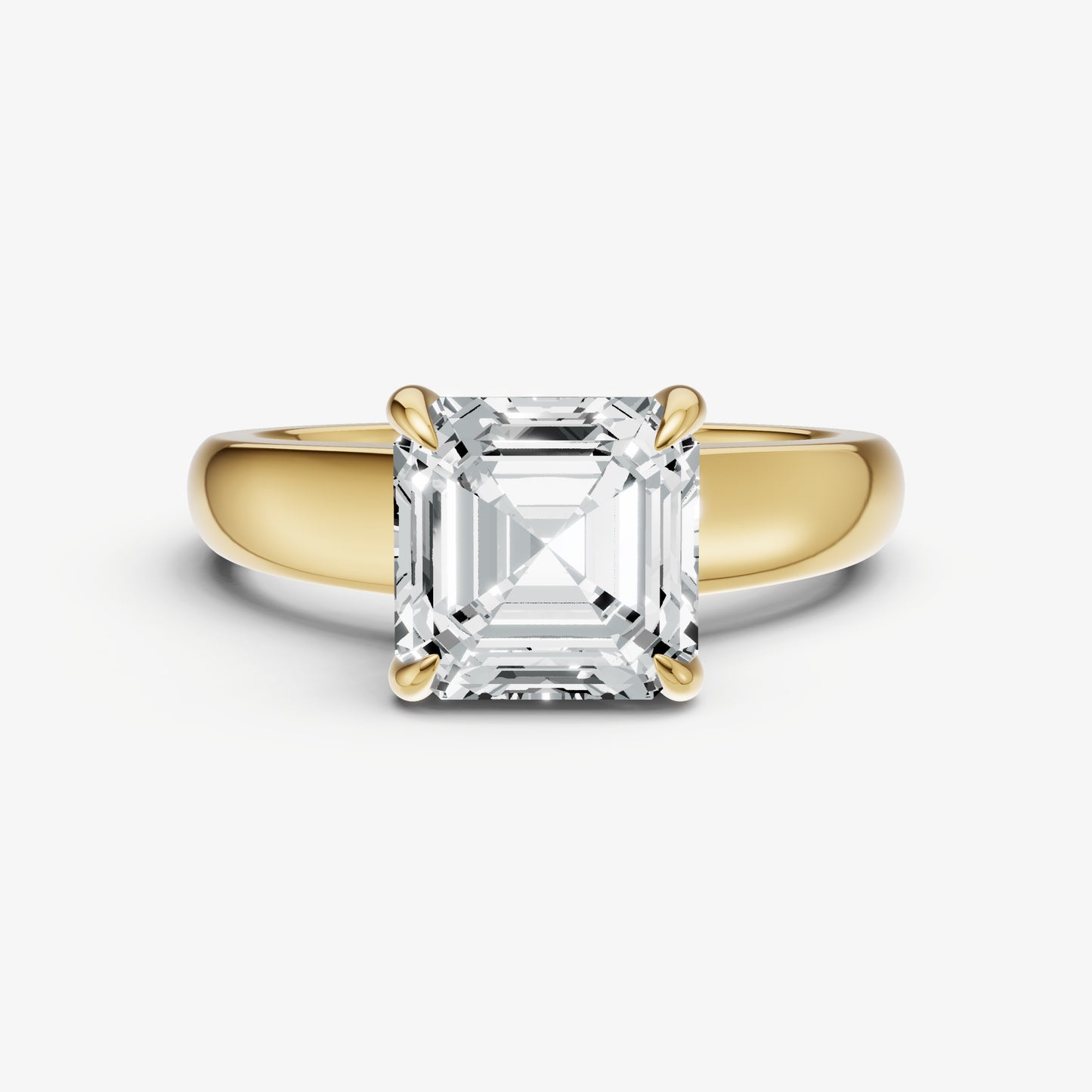 Asscher East-West Oval Diamond Solitaire Engagement Ring