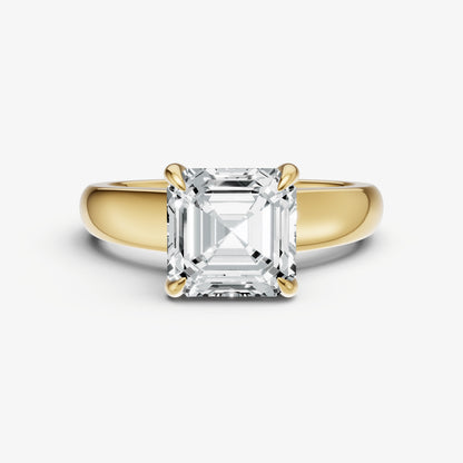 Asscher East-West Oval Diamond Solitaire Engagement Ring