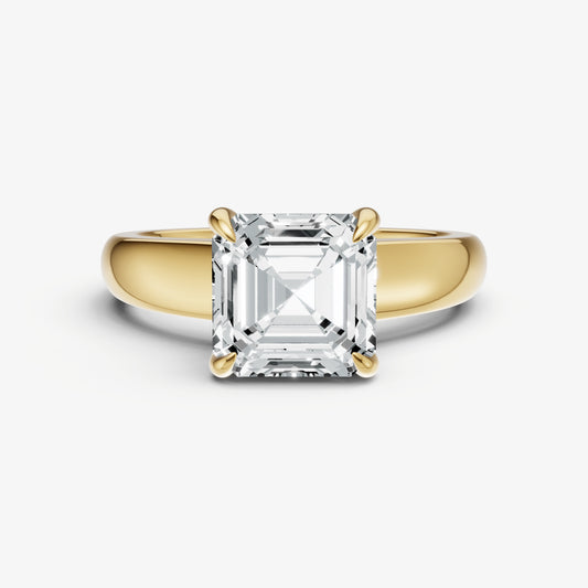 Asscher East-West Oval Diamond Solitaire Engagement Ring