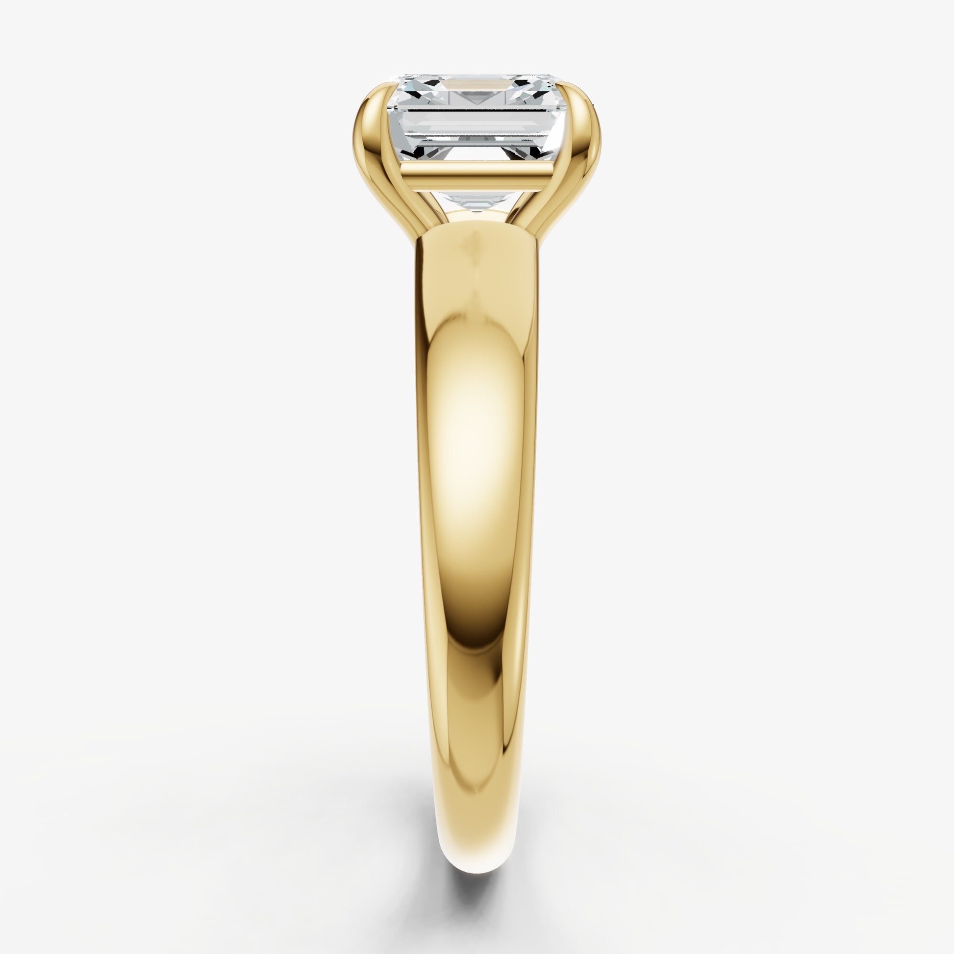 Asscher East-West Oval Diamond Solitaire Engagement Ring