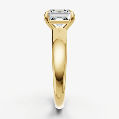 Asscher East-West Oval Diamond Solitaire Engagement Ring