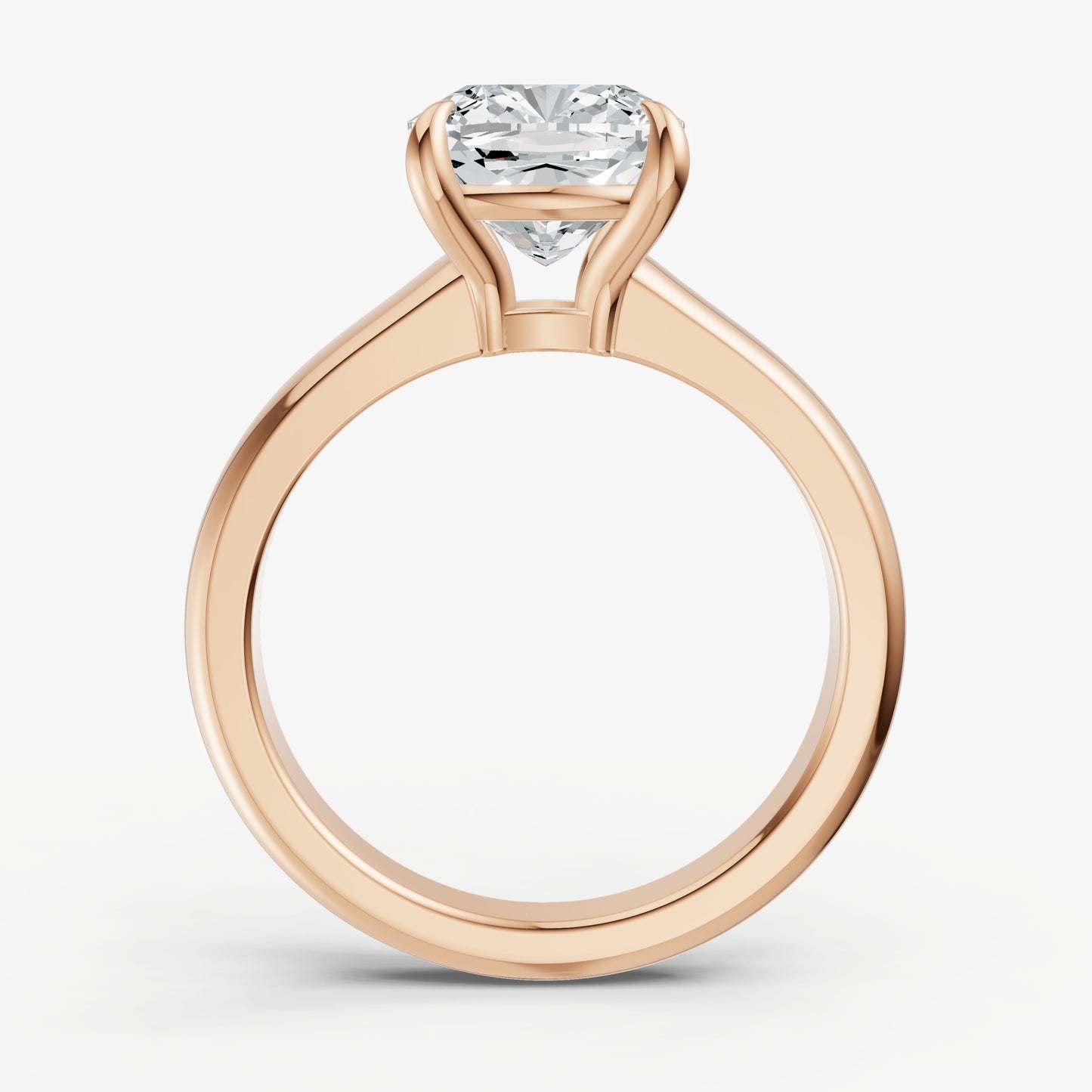 Cushion East-West Oval Diamond Solitaire Engagement Ring