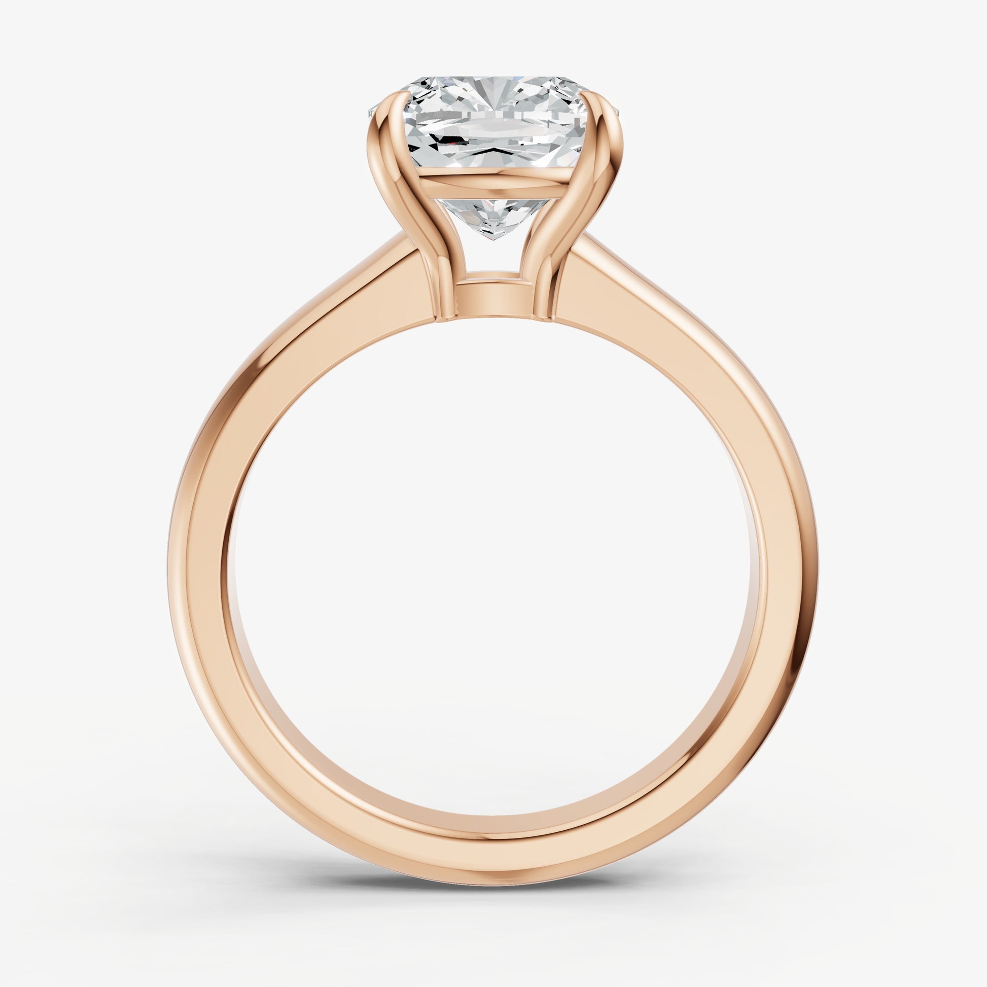 Cushion East-West Oval Diamond Solitaire Engagement Ring