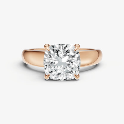 Cushion East-West Oval Diamond Solitaire Engagement Ring