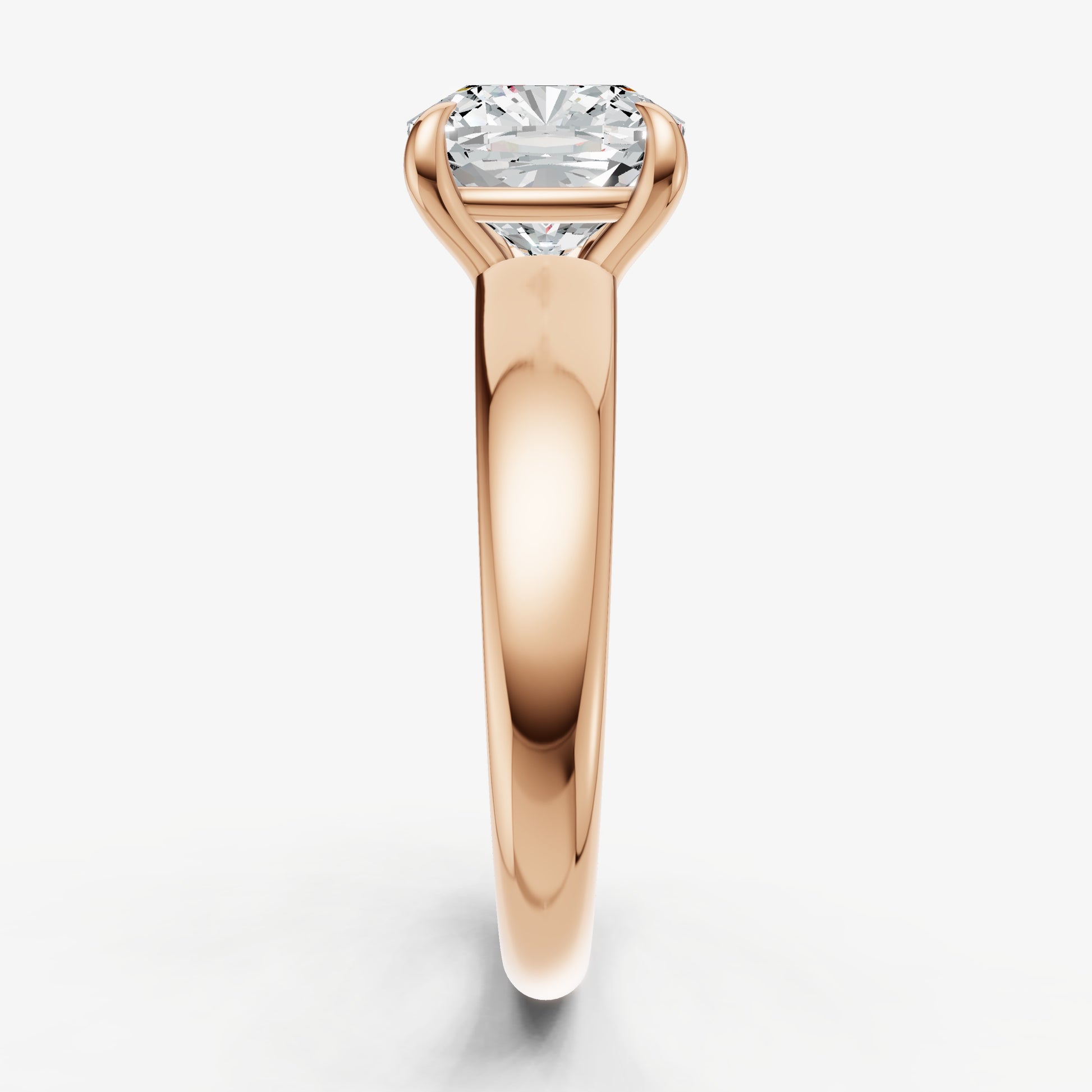 Cushion East-West Oval Diamond Solitaire Engagement Ring