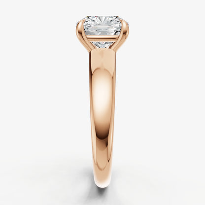 Cushion East-West Oval Diamond Solitaire Engagement Ring