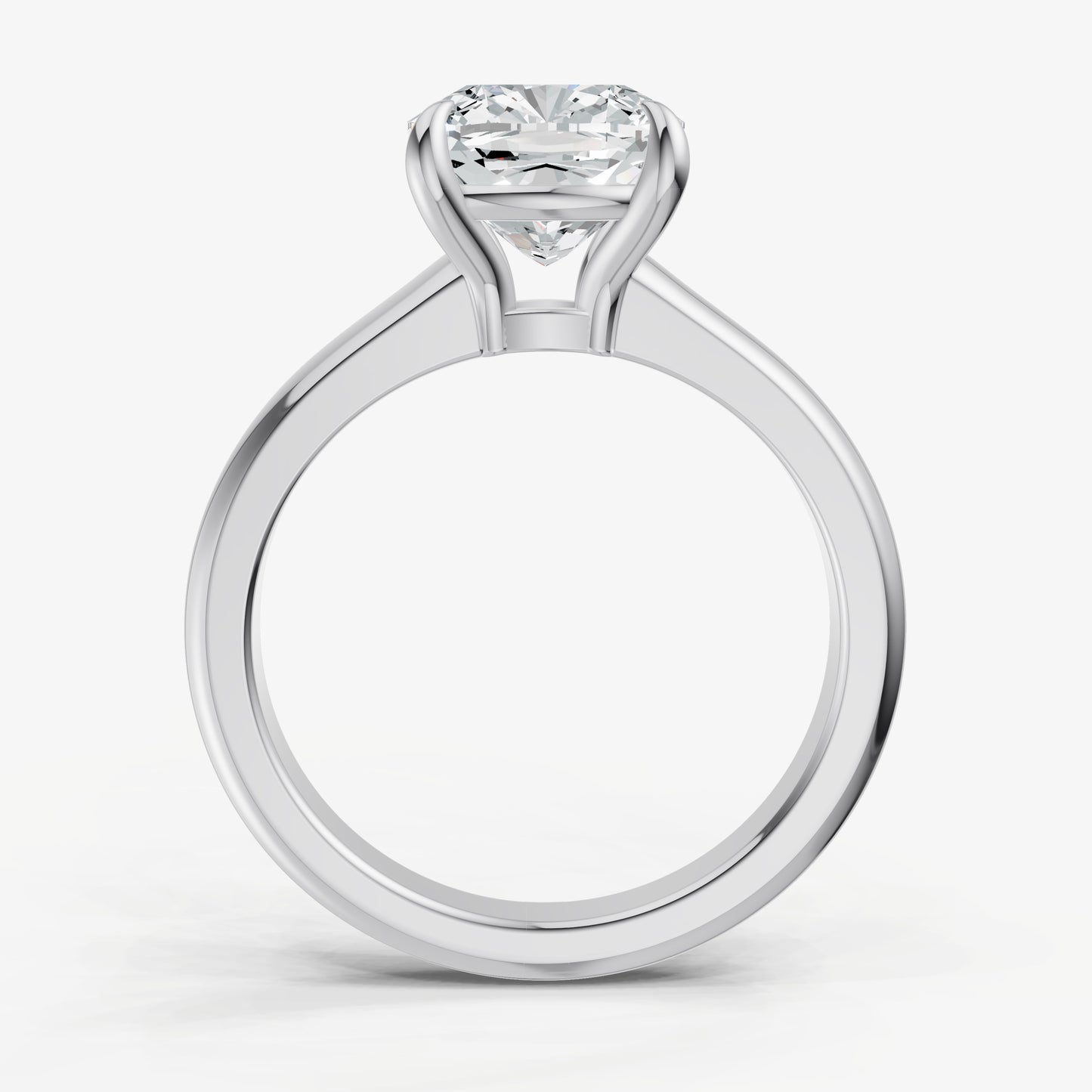Cushion East-West Oval Diamond Solitaire Engagement Ring