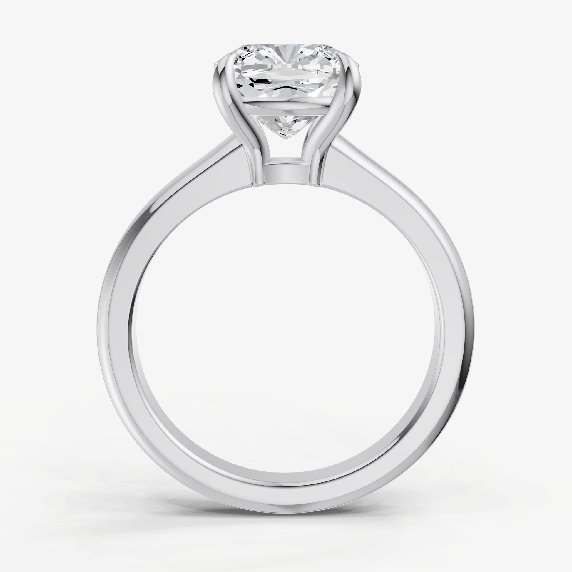 Cushion East-West Oval Diamond Solitaire Engagement Ring