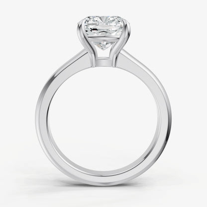 Cushion East-West Oval Diamond Solitaire Engagement Ring