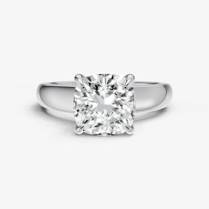 Cushion East-West Oval Diamond Solitaire Engagement Ring